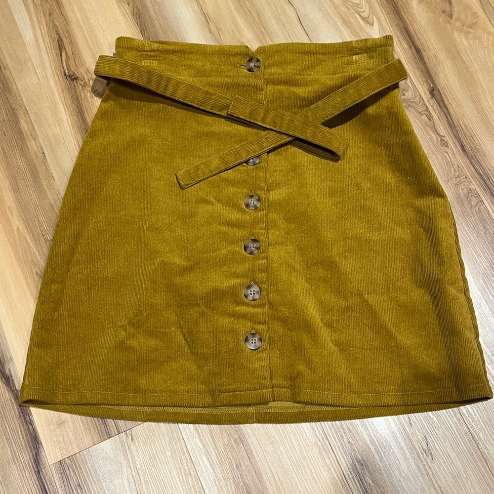Corduroy Button Down Skirt